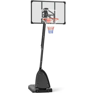 sportnow Basketballständer 236–293 cm Basketballkorb mit Ständer, Rollen Basketballanlage , Schwarz , Metall , 70.5x111 cm , Freizeit & Co, Sport & Fitness