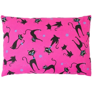 8-Kräuter Kräuterkissen 30x20cm "Katze-pink" + Bio-Inlett, 100% naturrein. Kissen mit Salbei, Anis, Kamille, Pfefferminze, Thymian, Rosmarin, Melisse, Lavendel