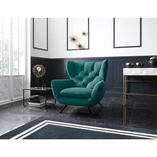 Candy Ohrensessel Beatrice Samt 100 x 106 x 95 cm Grün
