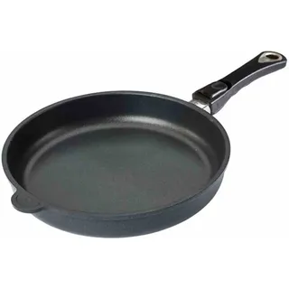 AMT Gastroguss Bratpfanne 24 cm Ø, 5 cm hoch, abnehmbarer Stiel, induktionsgeeignet, Lotan® Antihaft-Veredelung, Gusspfanne (Aluguss), AMZN-I-524-Z20B
