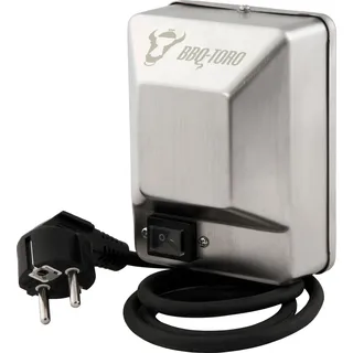 BBQ-Toro Edelstahl Grillmotor für Grillspieß | 220 - 240V | Drehmotor Rotisserie - Silber