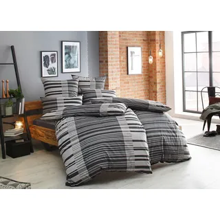 Bruno Banani Bettwäsche »Cameo in Gr. 135x200 oder 155x220 cm« 2 Stk., tlg. Bettwäsche aus Baumwolle, Bettwäsche im Streifen-Design grau