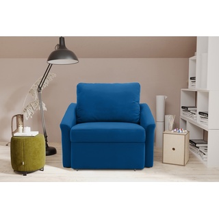 DOMO. collection Sessel Relax, Dauerschläfer, Boxspring Sofa mit Schlaffunktion, Schlafsessel, Gästebett, Schlafsofa 108 x 96 x 86 cm (BxTxH), Marine blau