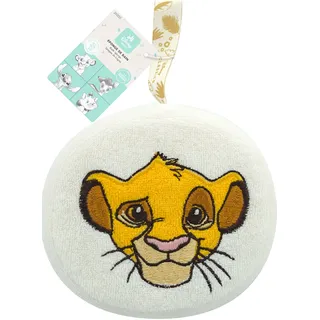 Disney Baby Simba Badeschwamm – Ultraweich mit Stickerei – Für Bad & Dusche – Sanfte Reinigung für Babys & Kinder – Offizielles Disney-Produkt