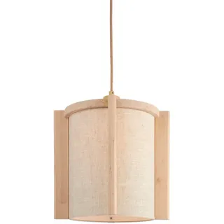 Good & Mojo Hängeleuchte , Erlefarben, Beigebraun , Holz, Textil , Erle , rund , beliebig kürzbar , Lampen & Leuchten, Innenbeleuchtung, Hängeleuchten, Pendelleuchten
