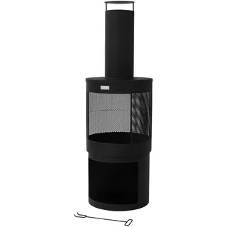 ML-Design Gartenkamin Ø 131 cm Schwarz