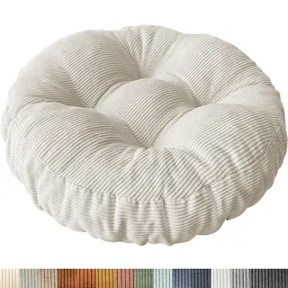 PHUSTJKL Sitzkissen Rund, 30x30 cm rutschfest Waschbare Sitzpolster Bequemes Stuhlkissen 8 cm Dick Waschbare Cordstoff Stuhlauflage, für Indoor Küchen Garden Holzstühle