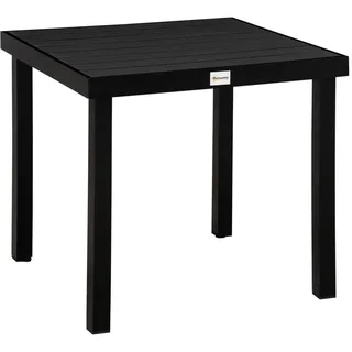 Outsunny Gartentisch, Aluminium, Kunststoff, Schwarz , Metall , 78x74x78 cm , Gartenmöbel, Gartentische, Garten-Beistelltische
