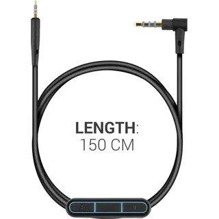 kwmobile Kopfhörerkabel für Bose QuietComfort 35 / 35II / 25 / QC25 / QC35 II / QC35 / On-Ear 2 / OE2 / OE2i / SoundTrue - Ersatz Kabel 150 cm - Schwarz