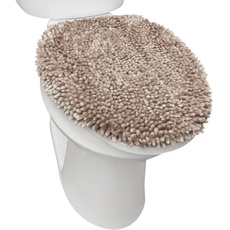 SoHome Spa Step Luxus Plüsch Chenille Shag Maschinenwaschbar Ultra Soft Standard Toilettendeckel Bezug 47 x 49,8 cm Taupe