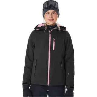 Skijacke KILLTEC "KSW 276 WMN SKI JCKT", Damen, Gr. 44, schwarz, Obermaterial: 100% Polyester;Futter: 100% Polyamid;Füllung: 100% Polyester, Jacken Skijacke, Wasserdichte Damenjacke mit Schneefang, Atmungsaktivität und Taschen