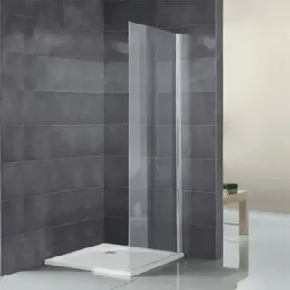 HSK K2P Seitenwand für Drehfalttür, Größe: 75,0 x 200,0 cm, Anschlag rechts/links (drehbar), 2198075-41-50edelglas, Duschkabine: Chromoptik: ESG klar mit Edelglas