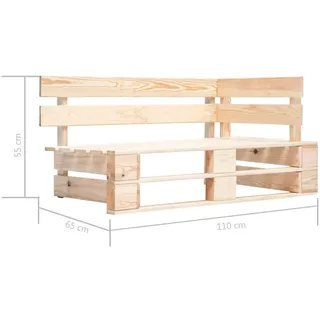 vidaXL Eckbank 112 x 28 x 55 cm Braun