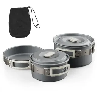 Naturehike Camping Topfset Geschirr Kochgeschirr Set Kochtopf für 2-4 Personen Zum Camping Outdoor Wandern Picknick BBQ (2-4 Personen)