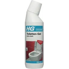 HG Toiletten-Gel extra stark, extrem leistungsfähiger Toilettenreiniger, reinigt die Toilettenschüssel und den Toilettenrand von Kalk und Schmutz 1 X 500 ml
