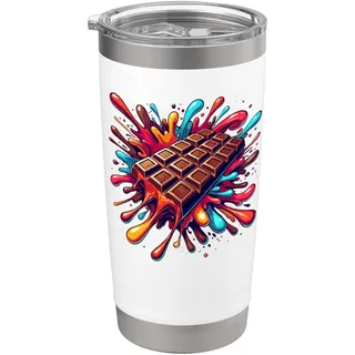 Colorful Pop Art Schokolade Schoko Schokoladen Doppelwandiger Edelstahl-Thermobecher