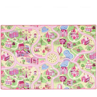 Snapstyle Kinder Spiel Strassenteppich , Rosa , Textil , 133x133 cm , Teppiche und Böden, Teppiche, Kinderteppiche