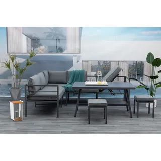 Gardissimo LIMA Alu Ecklounge Gartenmöbel Sitzgruppe Liege anthrazit