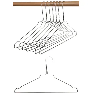 HAGSPIEL Kleiderbügel aus Metall, Drahtbügel aus hochwertige Zinkbeschichtung, mit Steg und Rockkerben (Schwarz, 20 St. 2,3 mm schwarz)