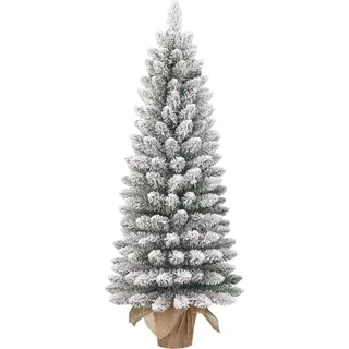 Black Box Trees Gerlos Schmaler Künstlicher Weihnachtsbaum in Jute - H90 x Ø41 cm - Grün Frosted - Grün