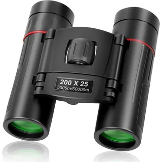 OFFCUP 200x25 Kompakt Fernglas für Erwachsene und Kinder, Ferngläser mit Tragetasche FaltbaresFeldstecher Großes Okular für Outdoor Sportspiele Vogelbeobachtung Reisen Jagd Konzerte Sportspiele