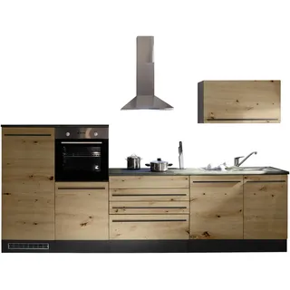 BASIC by Balculina Küchenzeile Jazz 320 cm Anthrazit, Artisan Eiche Optik