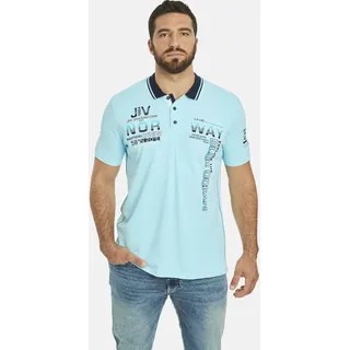Poloshirt JAN VANDERSTORM "Poloshirt JERKER", Herren, Gr. 4XL, blau (türkis), comfort fit normal, ohne Ausschnitt, Shirts Poloshirt, aus weichem Baumwoll-Piqué