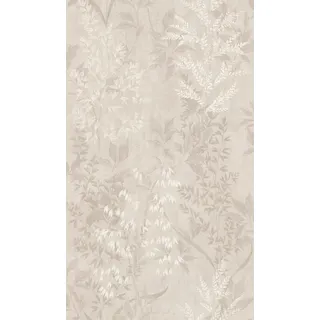Rasch Textil Tapete 285000 - Helle Papiertapete mit kleinen Pflanzen in Beige - 10,05m x 0,53m (LxB)