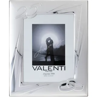 Valenti&Co Bilderrahmen aus Silber, 18 x 24 cm, ideal als Geschenk für Silberhochzeit – 25 Jahre Hochzeit oder 25. Verwandte oder Mama und Papa.