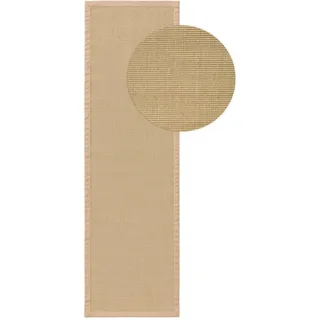Kunstloft Sisalteppich Sana Cream 70x300 cm , Beige , Naturmaterialen , Beton Optik , Rechteckig , 70x1 cm , Gots , für Fußbodenheizung geeignet , Teppiche und Böden, Teppiche