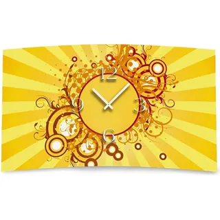 Digital Designer Art Circles Designer Wanduhr abstrakt modernes Wanduhren Design leise kein ticken DIXTIME 3DS-0407 - Braun