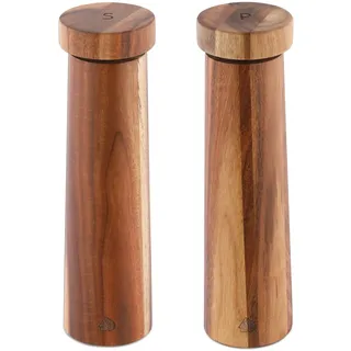 Navaris Salz und Pfeffer Mühle Set - Gewürzmühle Grinder Streuer für Gewürze - Salzstreuer Pfefferstreuer aus Holz - zum Mahlen - nachfüllbar