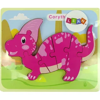 Holzpuzzle Dinosaurier Corythosaurus Rosa Spinosaurus Lila