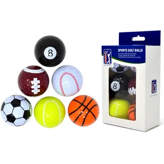 PGA Tour Fun Sport Golf Balls (Set of 6), Unisex, Multicolor