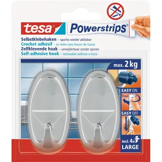 Tesa Garderobenhaken Tesa Powerstrips Oval Chrom