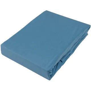Novel Boxspring-Spannleintuch , Blau , Textil , 180x220 cm , in Übergrößen erhältlich, geeignet für Boxspringbetten , Heimtextilien, Bettwäsche & Leintücher, Leintücher, Spannleintücher Boxspringbett