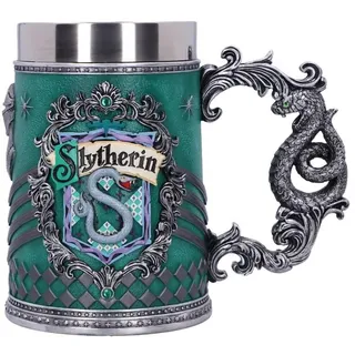 Nemesis Now House Collectable Tankard Harry Potter Slytherin Hogwarts-Haus Sammelkrug, Harz, Grün Silber, 1.25 picometer