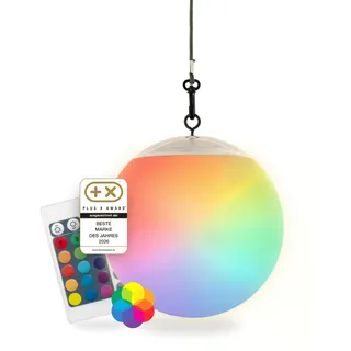 SCHWAIGER Solarlampe I hängende Solarleuchte für außen I RGB LED-Hängeleuchte mit Nylonkordel I IP44 spritzwassergeschützt & inklusive Fernbedienung I Hängelampe für Garten, Balkon & Terrasse