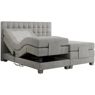 MKS Boxspringbett 200 x 200 cm H3 Hellgrau