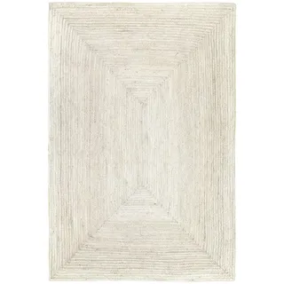 Hamid - Jute Teppich, Alhambra Teppich Handgefertigt Jute 100% Naturfaser de Jute, Wohnzimmer, Esszimmer, Schlafzimmer, Flurvorleger, Farbe Weiß/Creme, (300x200cm)