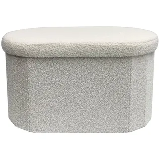 Generico 1 Weiße ovale Truhe cm 71x40x40, Polyester MDF-Faserplatte Polypropylen Polyurethan