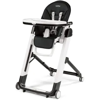 Peg Perego Siesta Follow Me - Licorice - Design-Hochstuhl mit Baby-Liegefunktion und Stop&Go-System mit Memory-Funktion, Lederimitat-Bezug, schwarz