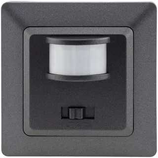 ChiliTec Bewegungsmelder 160° Erfassung Milos Unterputz 2-Draht 230V Ersetzt einen Lichtschalter LED geeignet IR Sensor für Innenbereich Grau Anthrazit