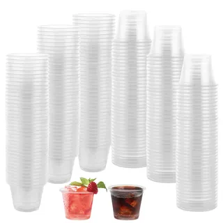 WOPPLXY 500 Stück Schnapsgläser Plastik, 40ml/4cl Transparent Schnapsbecher, Wiederverwendbarer Shotgläser Plastik für Partys, Versammlungen, Hochzeiten, Weihnachtsfeiern und Shop
