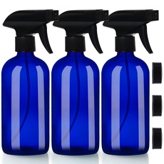 Belle Vous Leere Nachfüllbare Blaue Zerstäuber Sprühflasche (3 Stk) – Sprühflasche 500ml – 2 Strahleinstellungen - Sprühflasche Reinigungsmittel, Wasser, Aromatherapie & Ätherische Öle