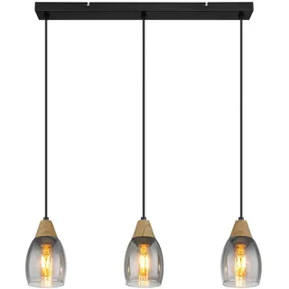 GLOBO Hängeleuchte Grau, Schwarz Metall Kunststoff, Glas 10x120x55 cm Lampen - Leuchten, Innenbeleuchtung, Hängelampen