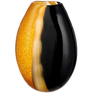 Dekovase , Braun, Orange , Glas , 22x32x12 cm , auch für frische Blumen geeignet , Dekoration, Vasen, Glasvasen