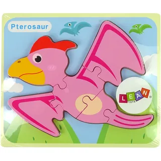 Holzpuzzle Dinosaurier Pterodactyl Rosa Pliosaurier Blau