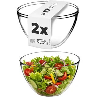 KADAX Salatschüssel aus Glas, ovale Glasschale, 17 cm, Glasschüssel, Glasschälchen, tiefe Schale für Süßigkeiten, Obst, Salat, Dessert, Salatschale, Obstschale