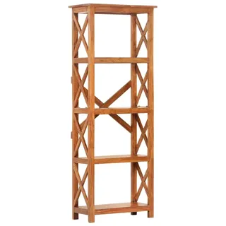 Bücherregal 60x30x160 cm Massivholz mit Honigfarbenem Finish - Braun, Bunt